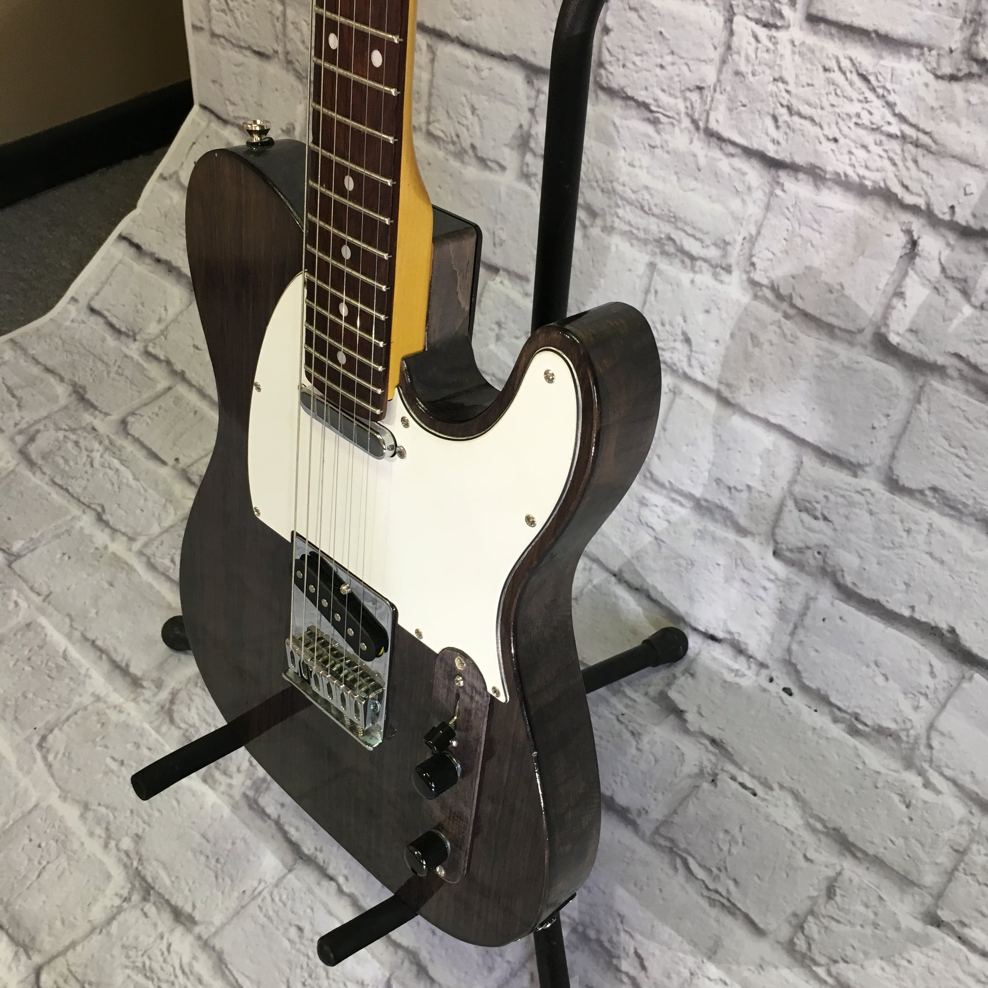 Gatto Tele Style Electric Guitar Trans Black Finish