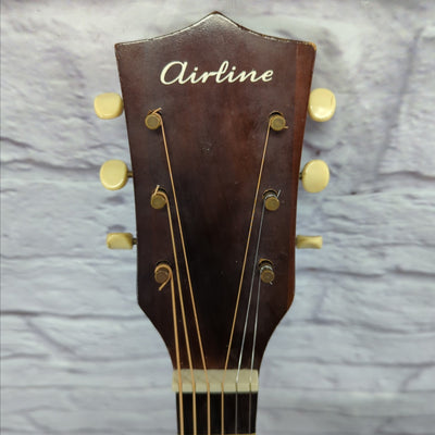 Vintage 1960s Kay Airline N-5 Acoustic Guitar Sunburst with Original Case