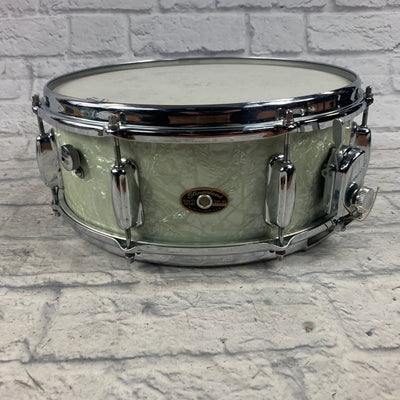 Vintage 1967 Slingerland Gene Krupa 14x5.5 Snare - White Marine Pearl