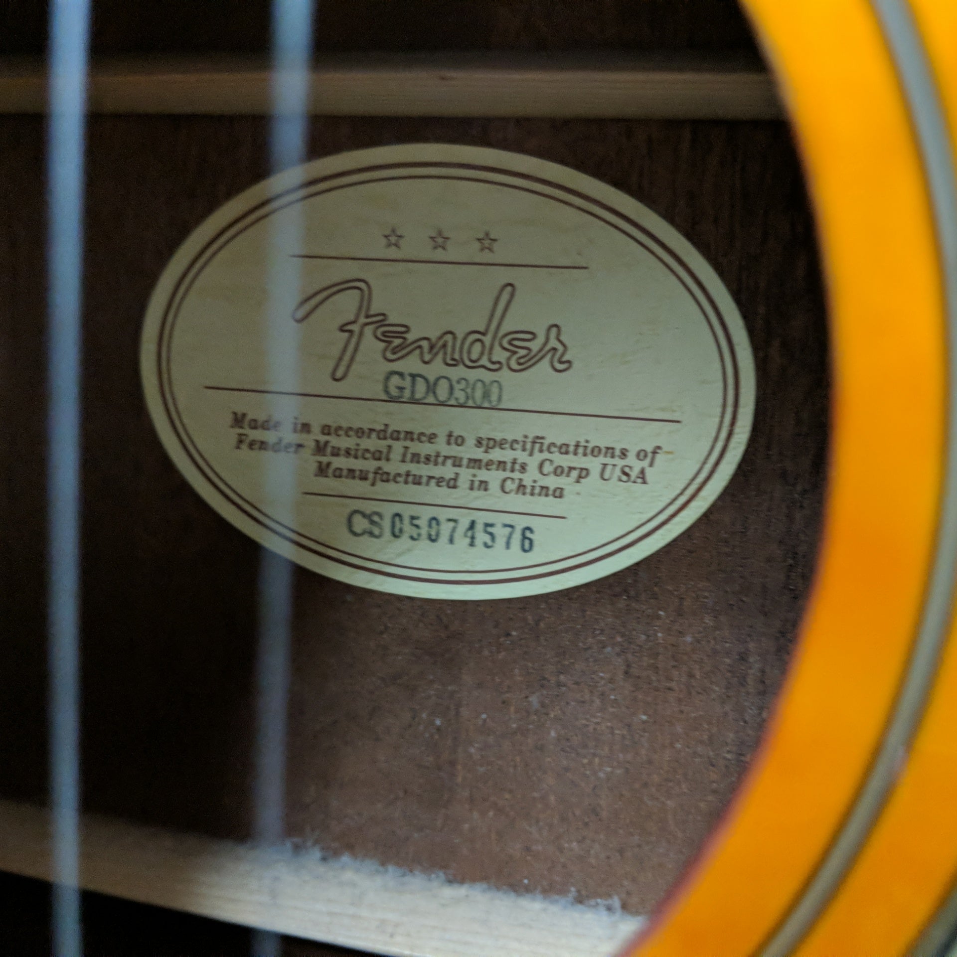 Fender GDO300 Dreadnaught Quilted Top