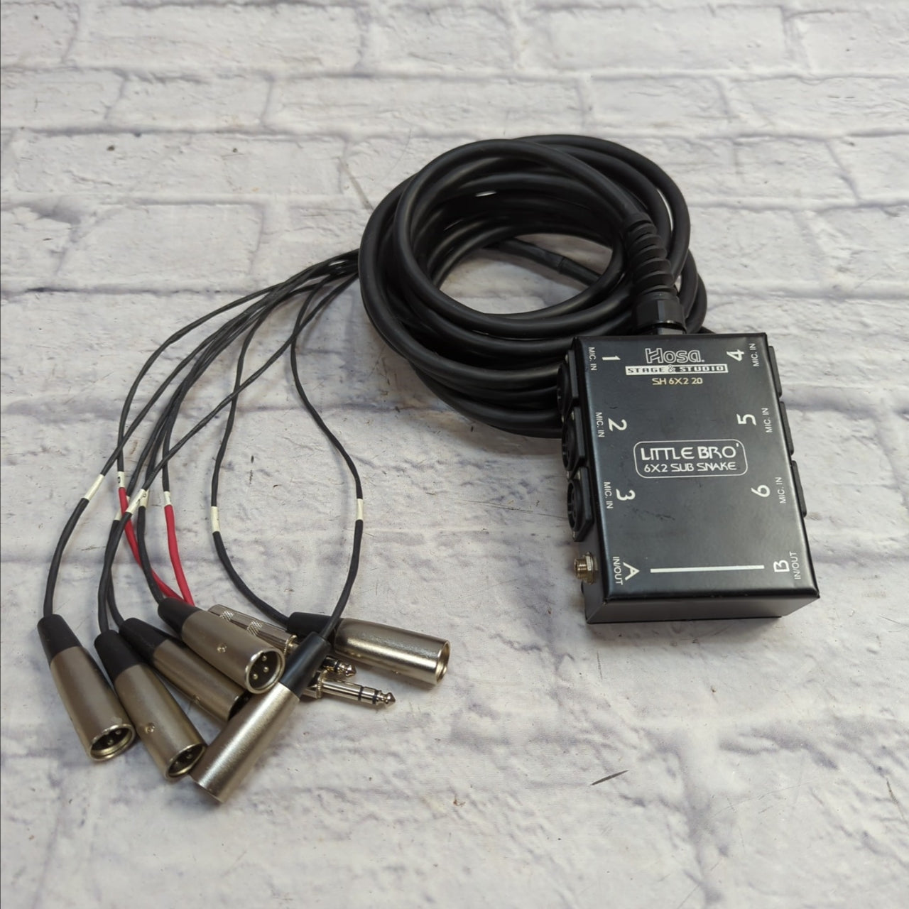 Hosa SH-6X2-20 Little Bro' Sub Snake - 6 XLR Sends, 2 1/4" TRS Returns - 20 Feet