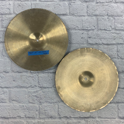 Vintage 1960s Zildjian 15in New Beat Hi Hat Cymbal Pair