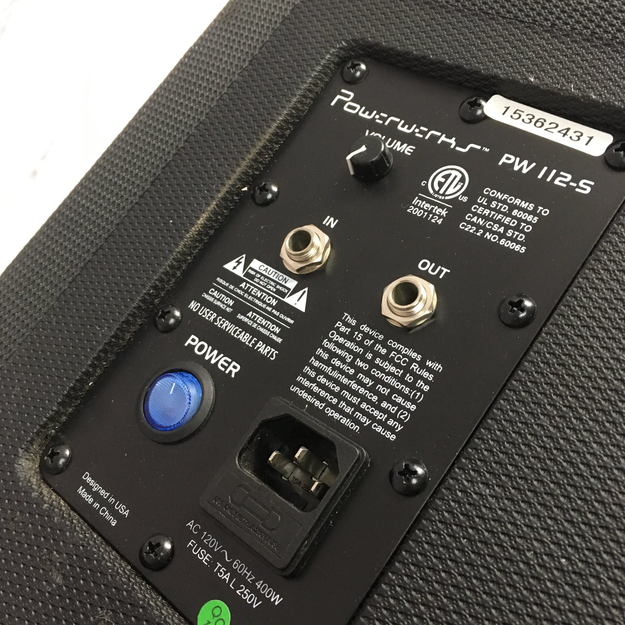 Powerwerks PW 112-S Single Powered Subwoofer