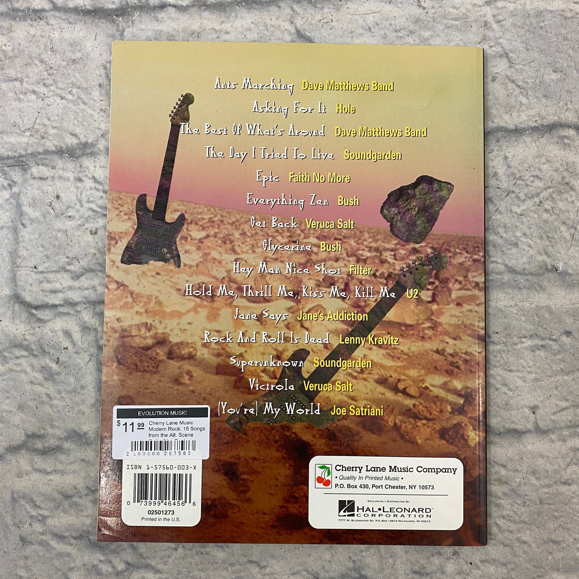 Cherry Lane Music Modern Rock: 15 Songs from the Alt. Scene Guitar/Vox Book