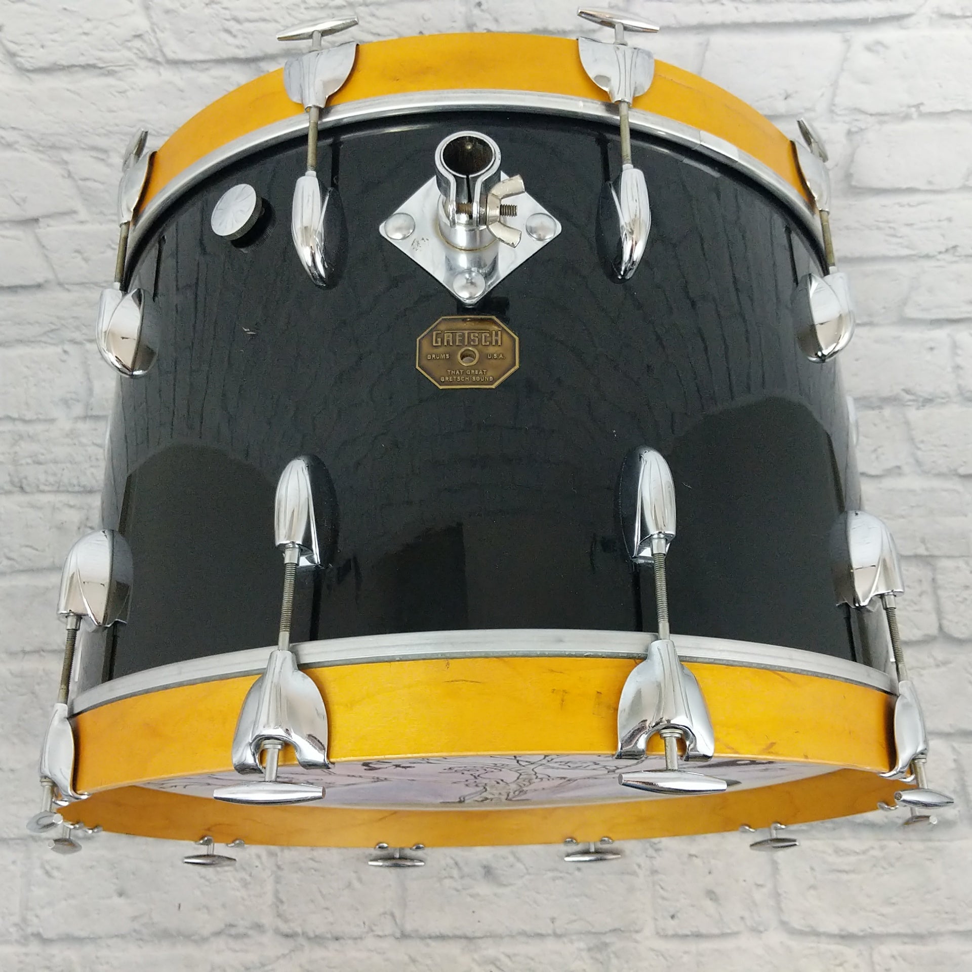 Gretch USA Custom 14 x 22 Bass Drum Black Nitron (Early 70's)