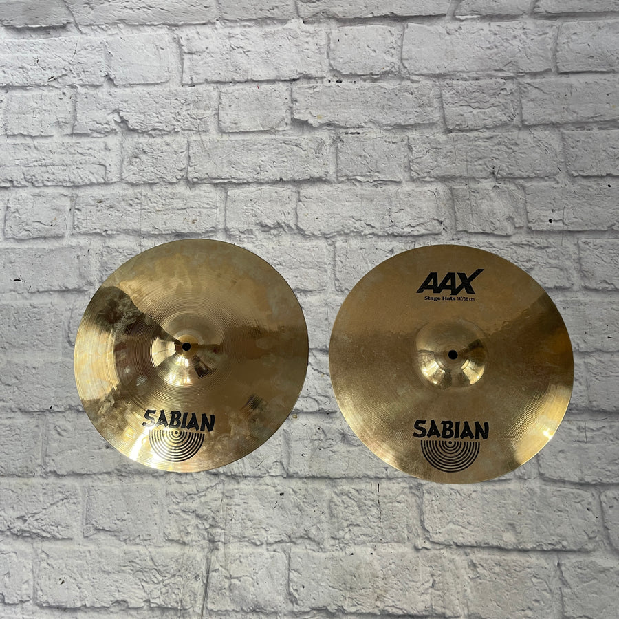 Sabian 14in AAX Stage Hats Hi Hat Cymbal Pair