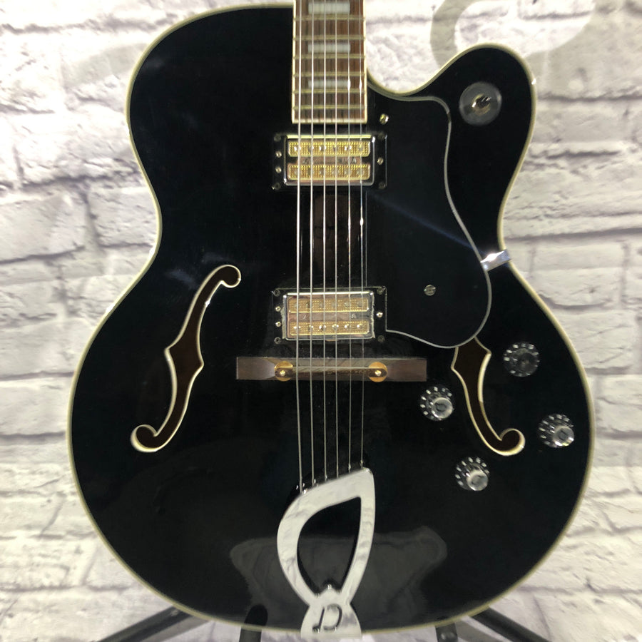DeArmond X155 Hollow Body Electric Guitar - Black