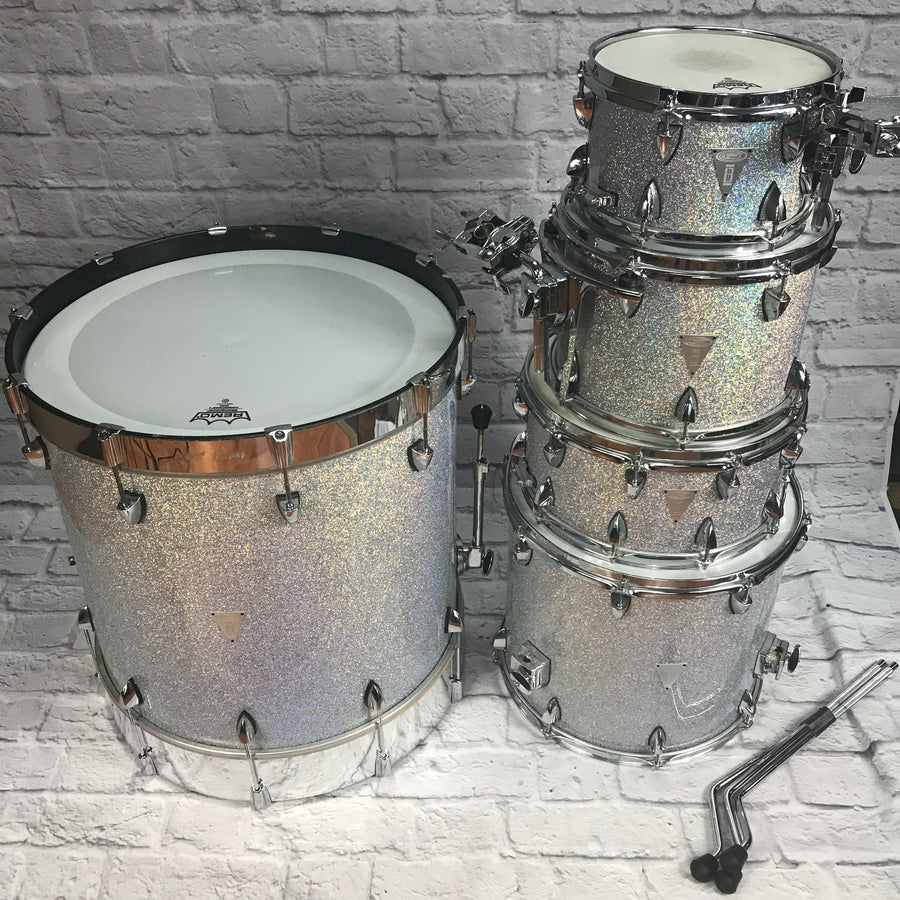 OCDP Travis Barker 5pc Drum Set Sparkle Orange County DAMAGED SHELL SOLD AS IS