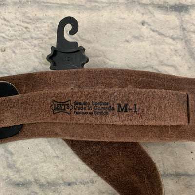 Levy's M1-BLK 2.5" Black Leather Guitar Strap