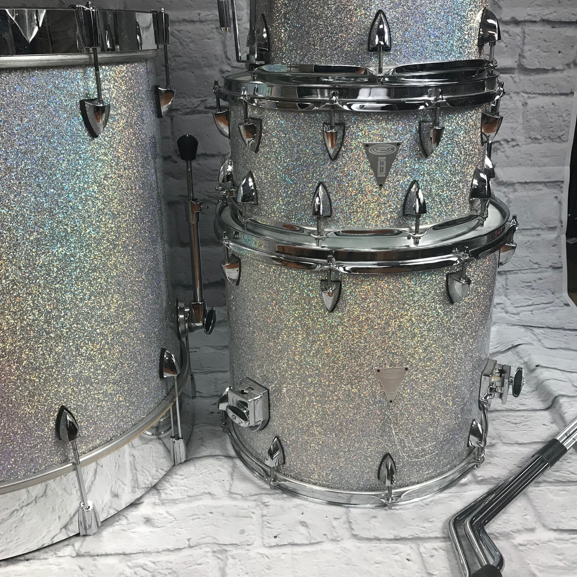 OCDP Travis Barker 5pc Drum Set Sparkle Orange County DAMAGED SHELL SOLD AS IS