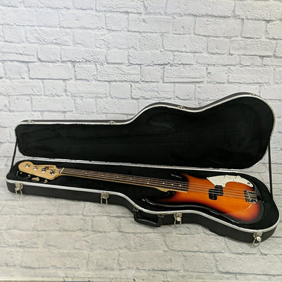 Fender 1990s MIM Precision Fretless 4 String Bass Guitar with Hard Case