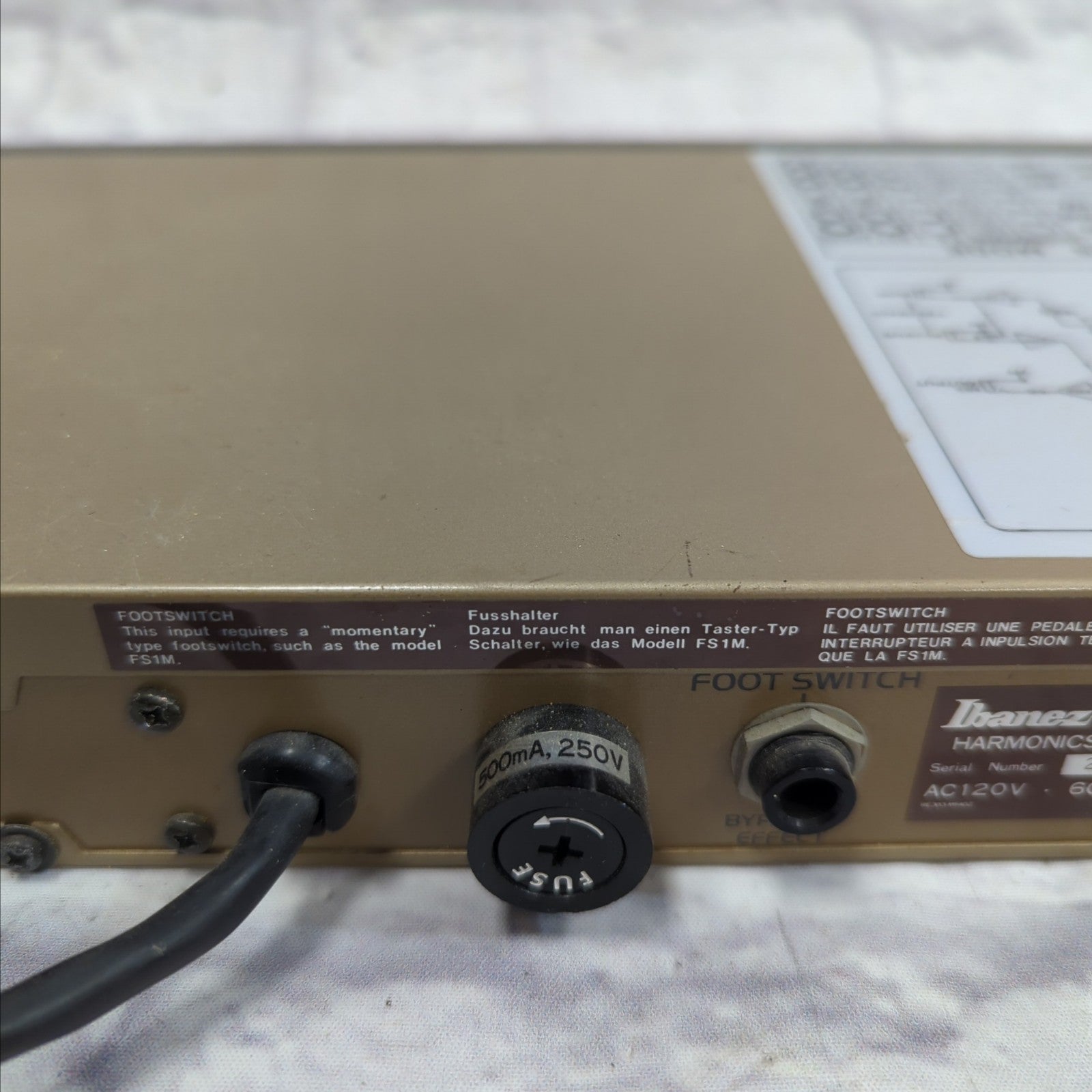 Ibanez HD1000 Rack Harmonics Delay with FS1M Footswitch