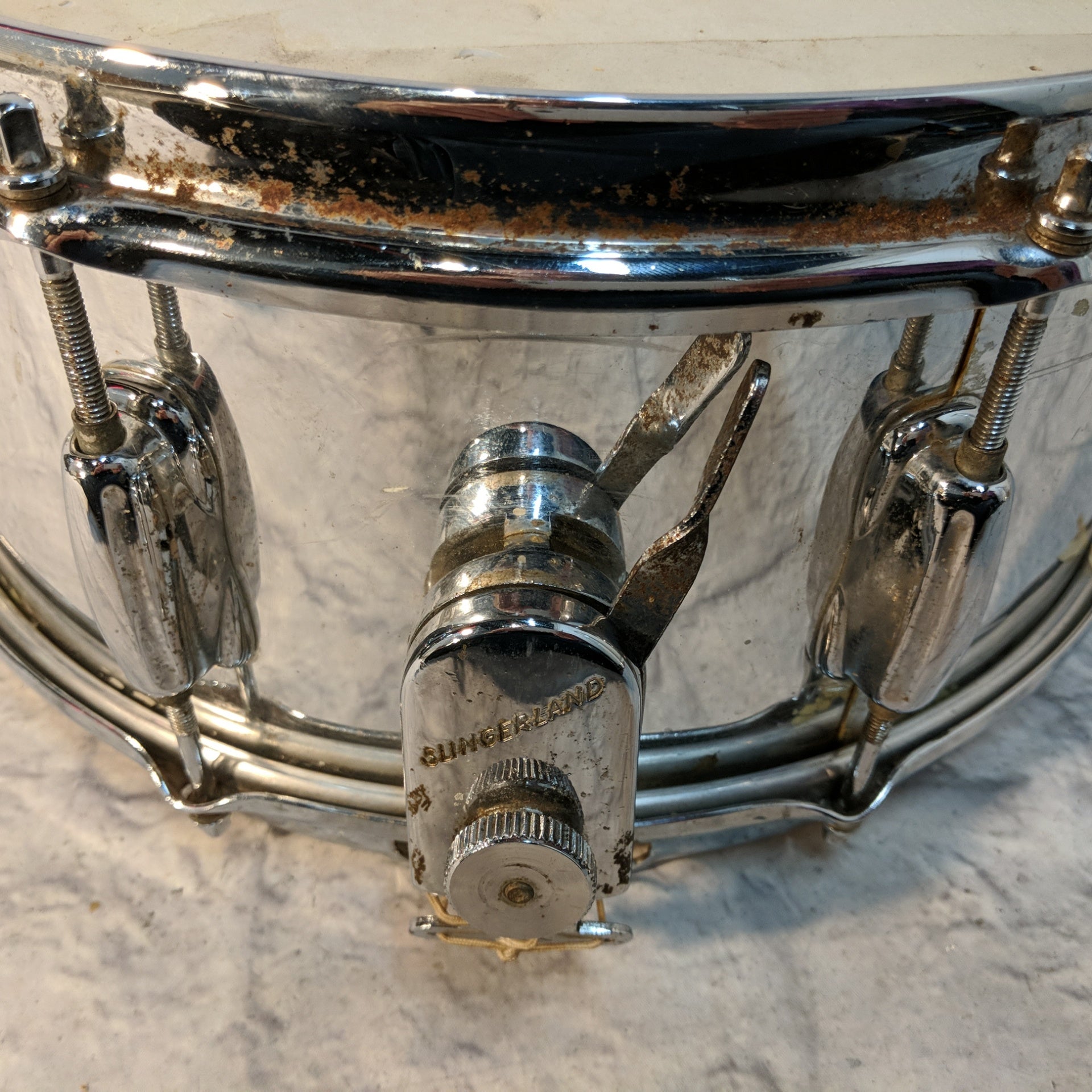 Late 70s Early 80s Slingerland Chrome Snare Drum