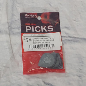 D'Addario Planet Waves Duralin Picks 10 Pack Black Ice Medium .8 mm