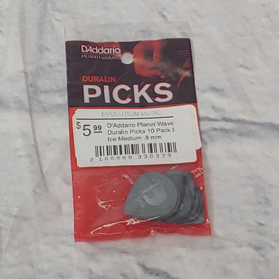 D'Addario Planet Waves Duralin Picks 10 Pack Black Ice Medium .8 mm