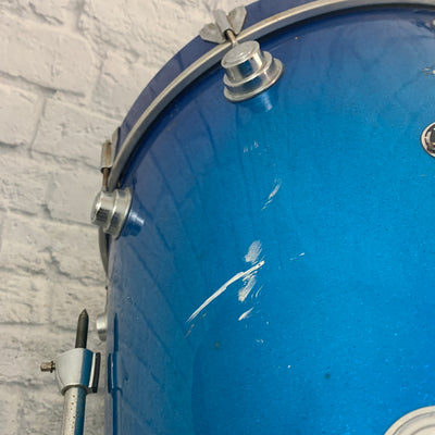 DW Drum Workshop Blue Sparkle 18x22 Maple Shell Bass Drum