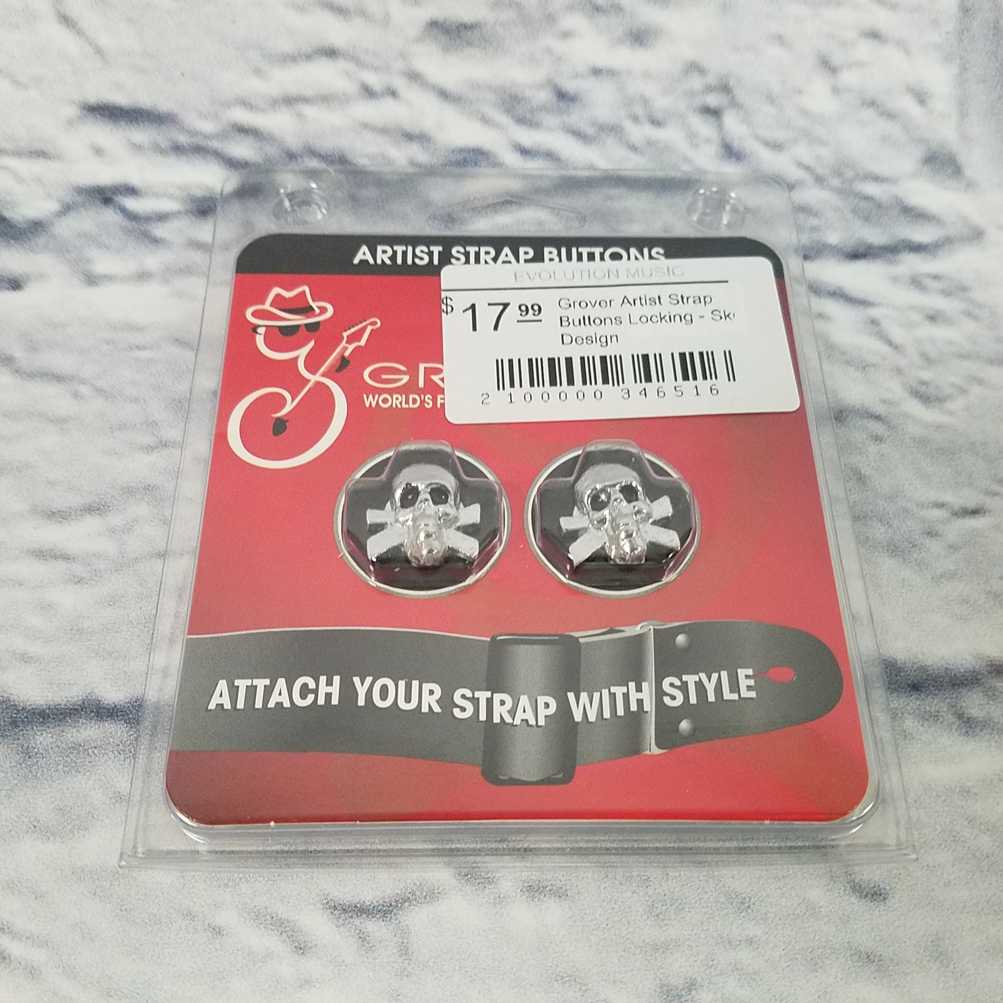 Grover Artist Strap Buttons Locking - Skull Design