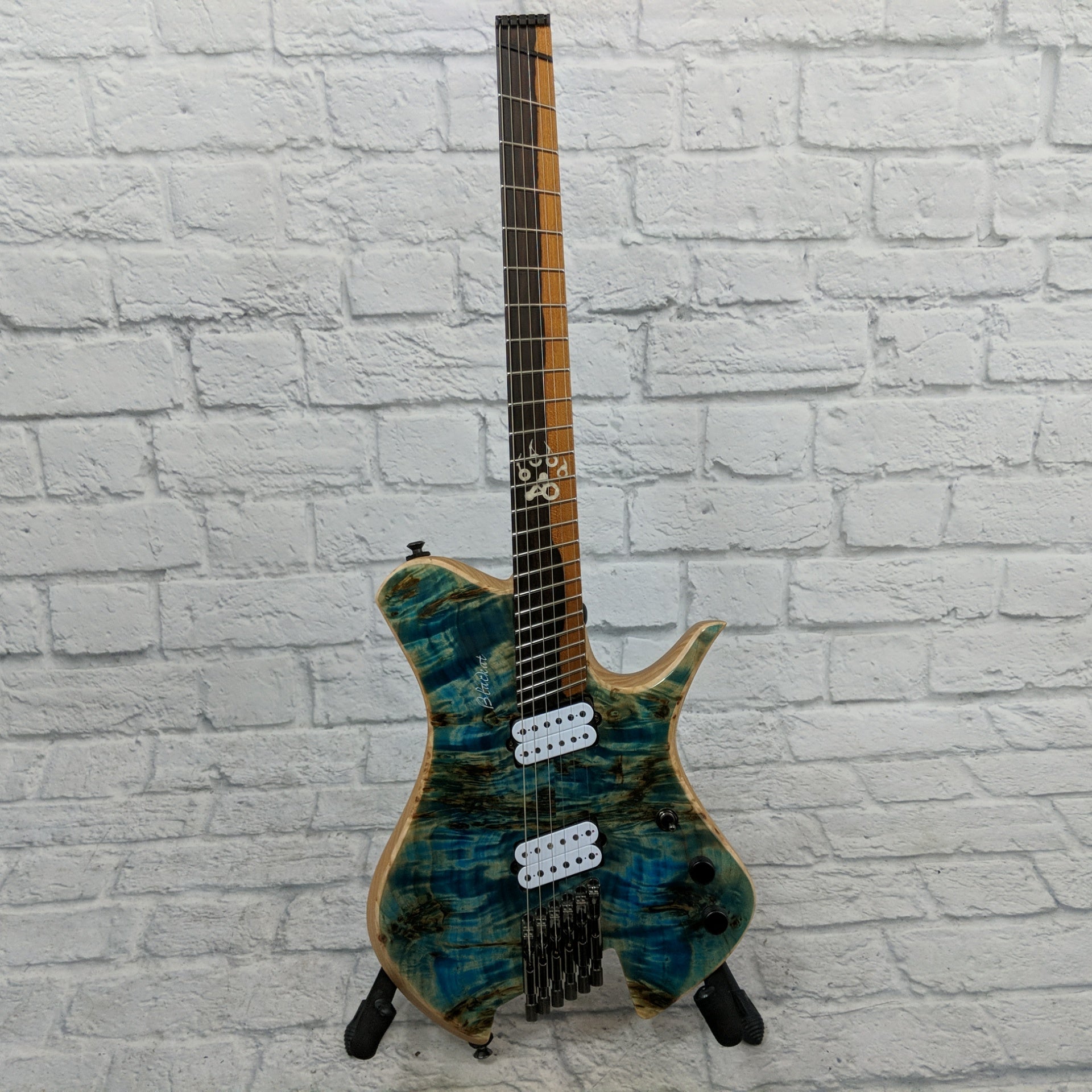 Blackat HSA Poplar Burl Trans Blue over 3pc Black Limba 6 String Electric Guitar