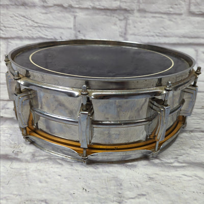 Ludwig No. 400 Supraphonic 5x14" Aluminum Snare Drum with Pointed Blue/Olive Badge 1969 - 1979 S/N 999589