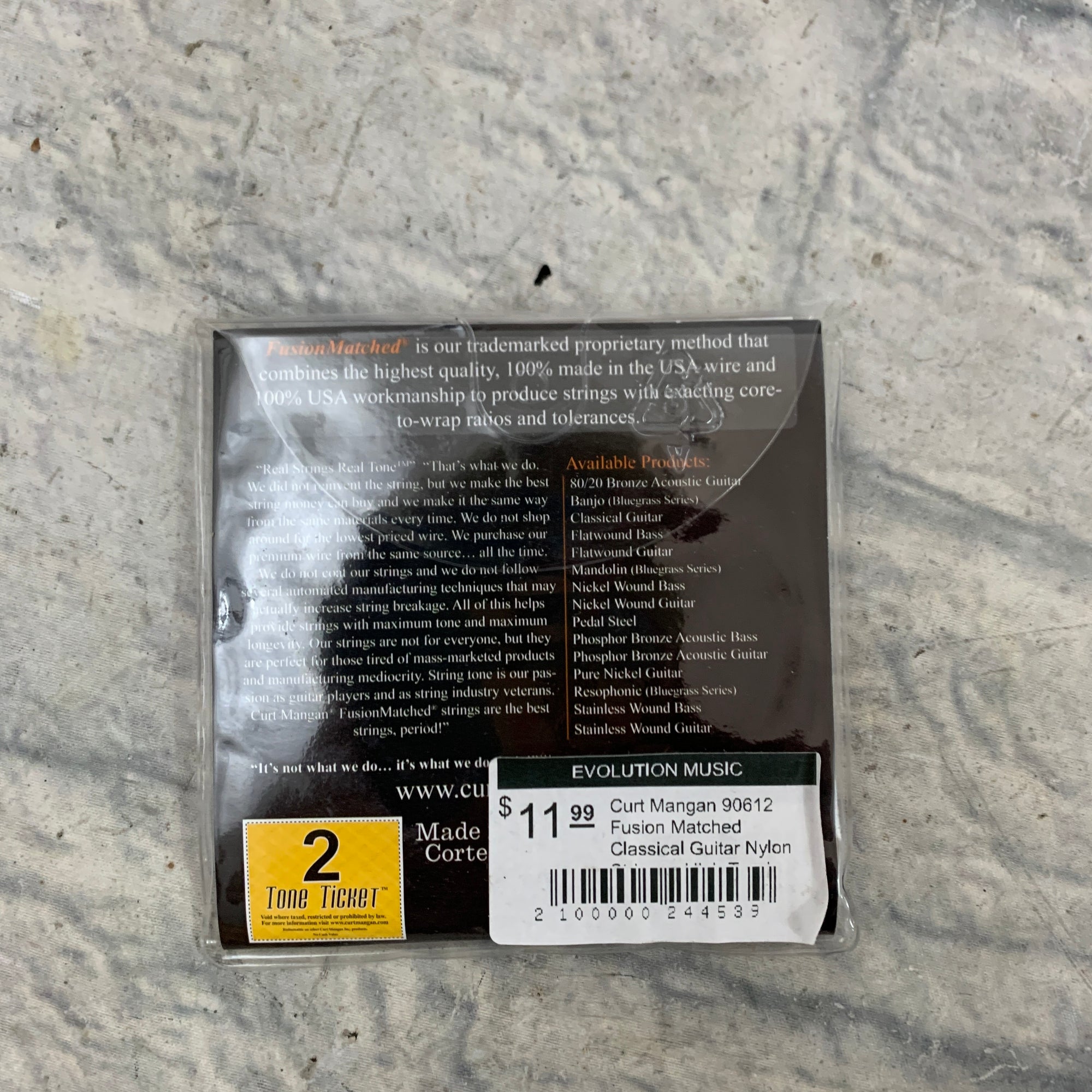Curt Mangan 90612 Fusion Matched Classical Guitar Nylon Strings - High Tension Ball End
