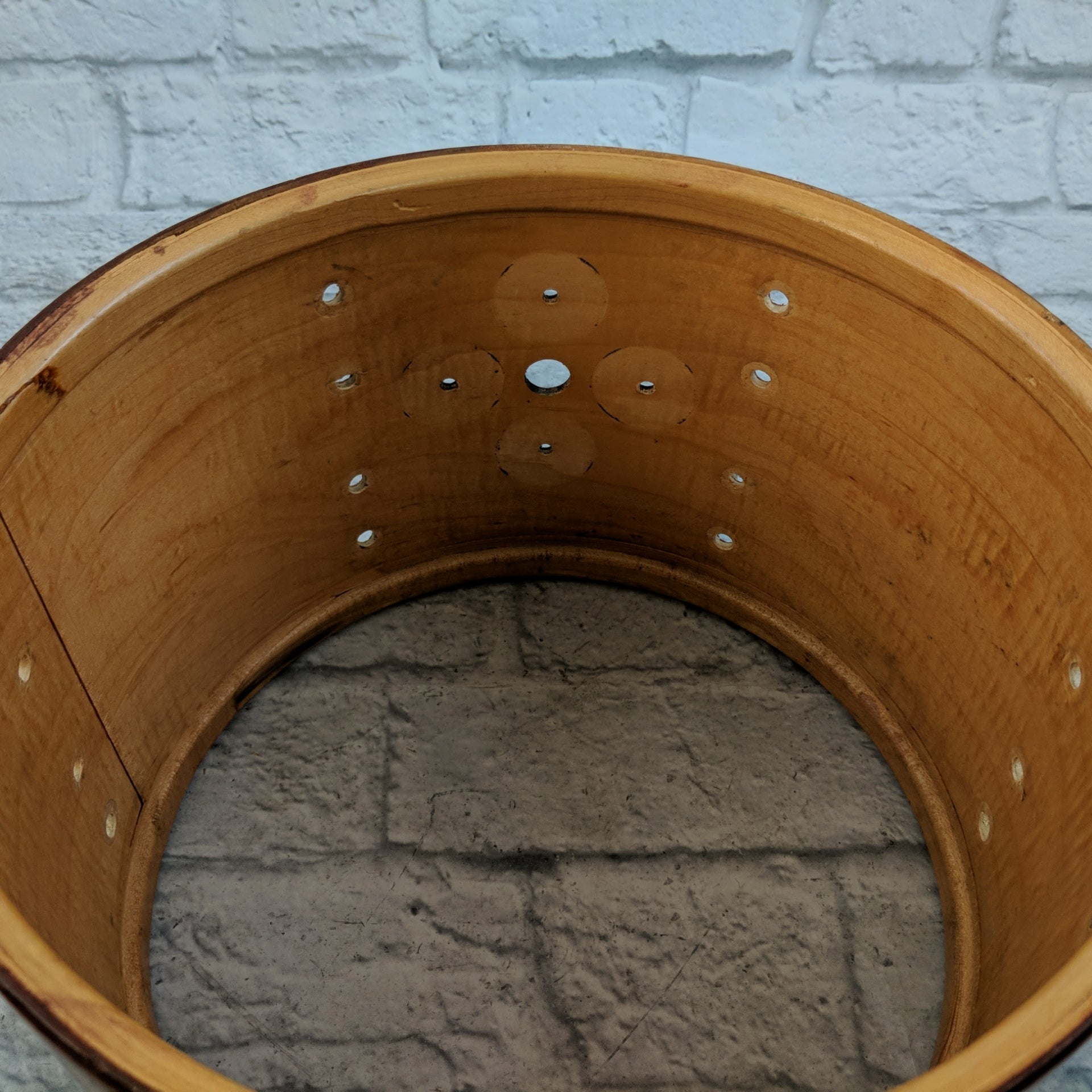 Slingerland Vintage 70s Ribbon Mahogany Veneer 3ply Clear Maple Interior 9x13 Rack Tom Shell