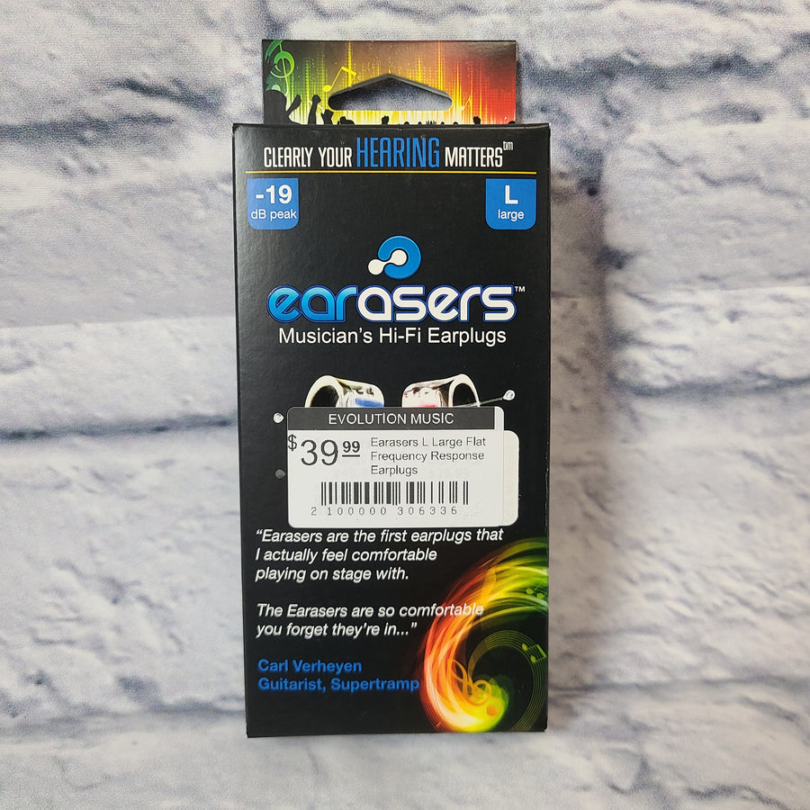 Earasers L Large Flat Frequency Response Earplugs