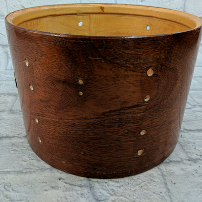 Slingerland Vintage 70s Ribbon Mahogany Veneer 3ply Clear Maple Interior 9x13 Rack Tom Shell