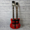 Badaax Double Neck SG Electric Guitar with Gig Bag - Red