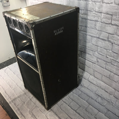 Hewitt Audio 3.5FT Tall Drum Side Fill Monitor 15x2 w 4 Horns and Casters
