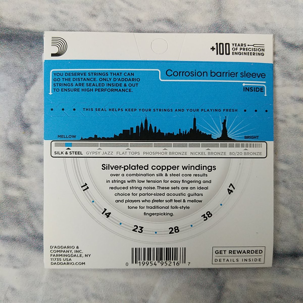 D'Addario 11-47 Silk & Steel Light Acoustic Guitar Strings