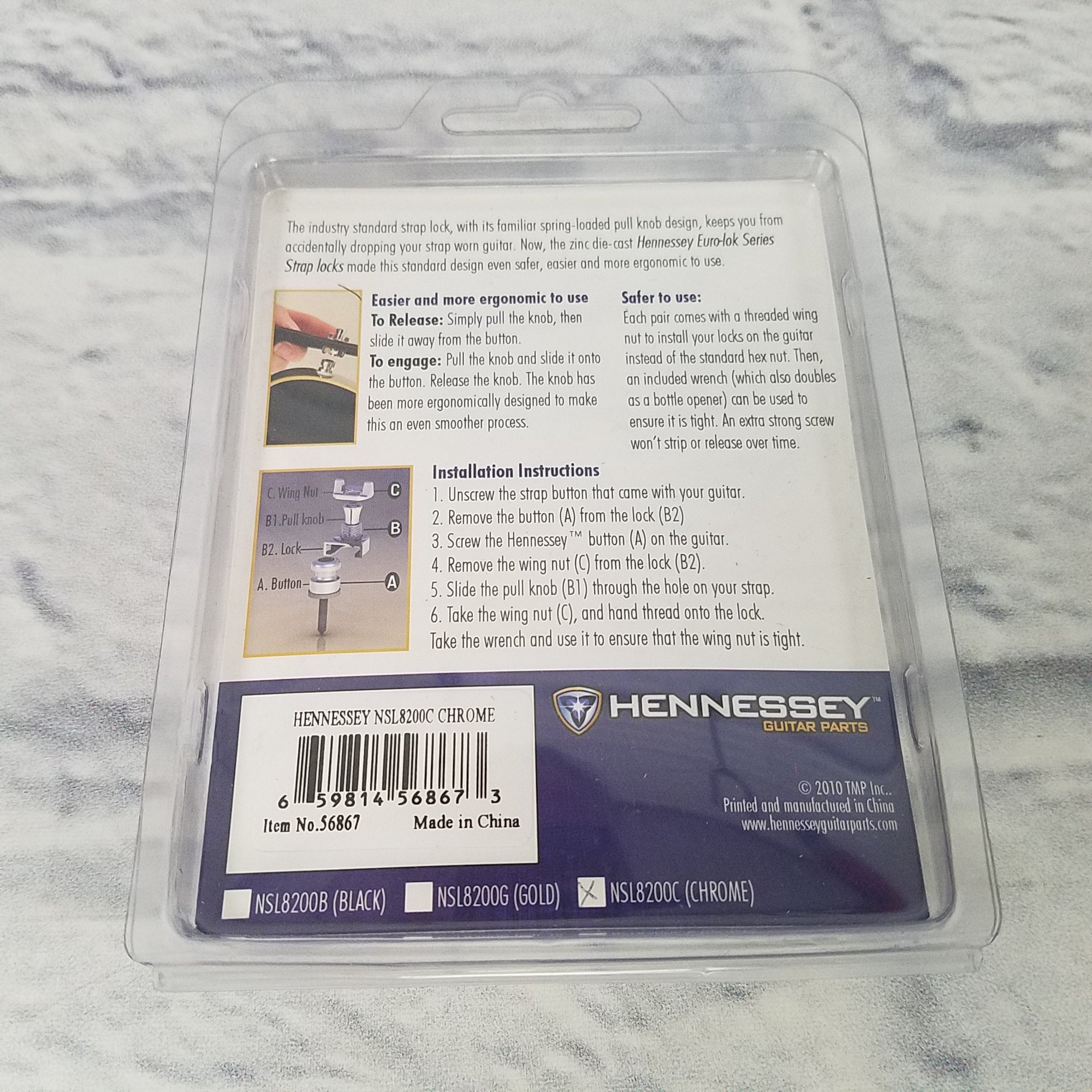 Hennessey EuroLock Strap Lock Set Chrome