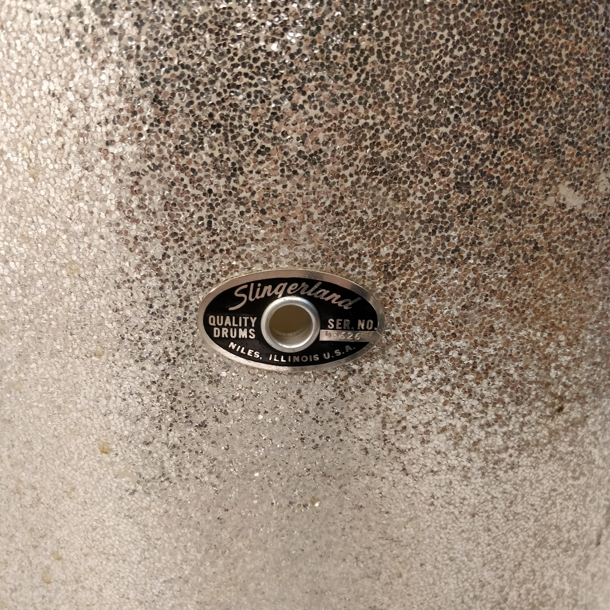 Vintage Late 60s Slingerland 16x16 Silver Sparkle Floor Tom