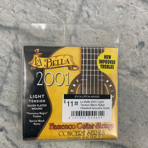 La Bella 2001 Light Tension Black Nylon Classical Acoustic Guitar Strings