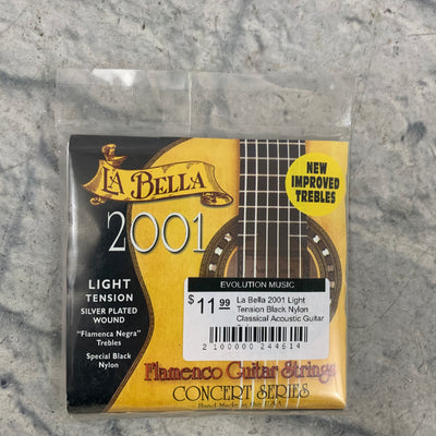 La Bella 2001 Light Tension Black Nylon Classical Acoustic Guitar Strings