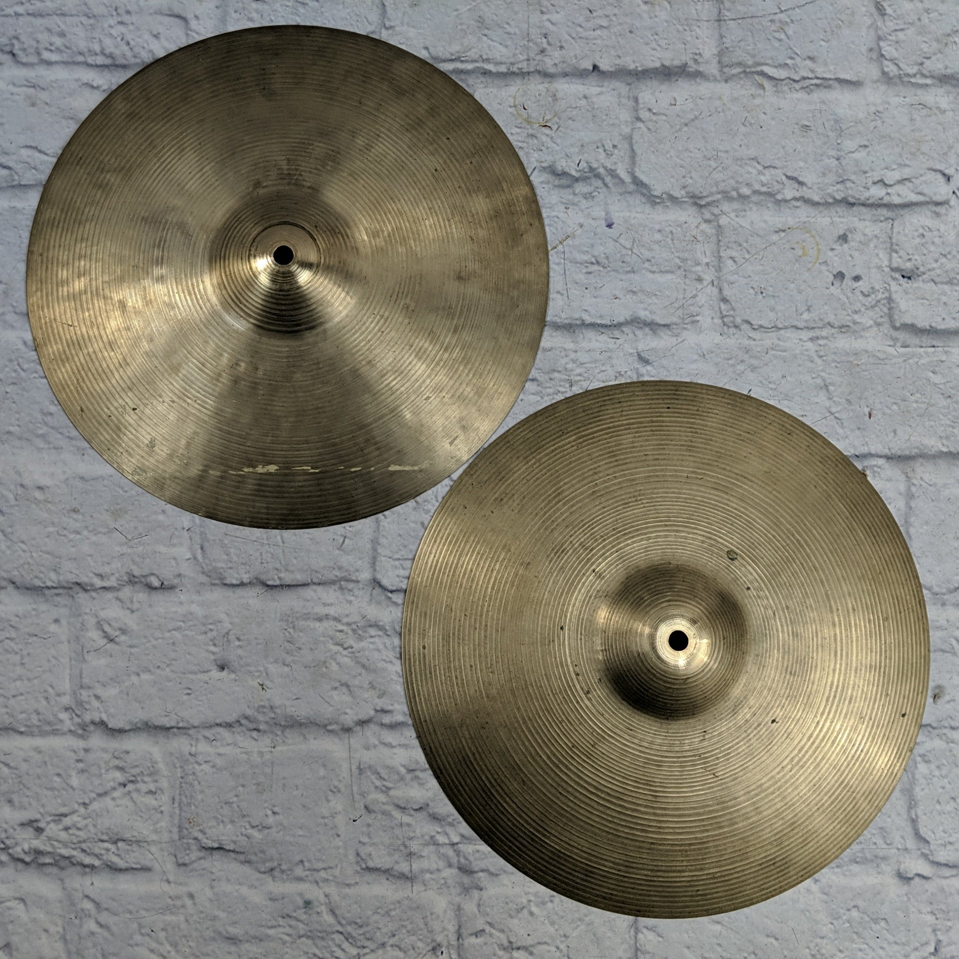 Vintage Zildjian 14 Ghost Logo HI Hat Cymbal Pair