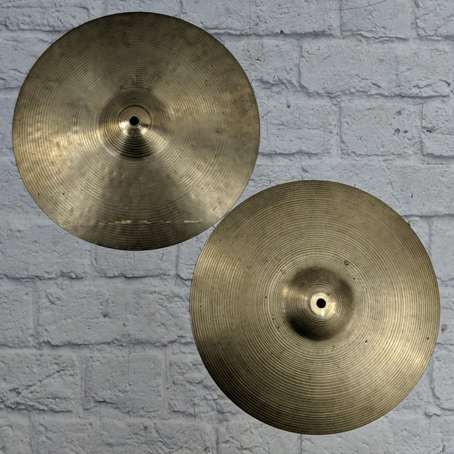 Vintage Zildjian 14 Ghost Logo HI Hat Cymbal Pair