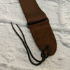Levy's MSS8 Brown 2" Wide Soft-hand Polypropylene Guitar Strap with Brown Leather Ends