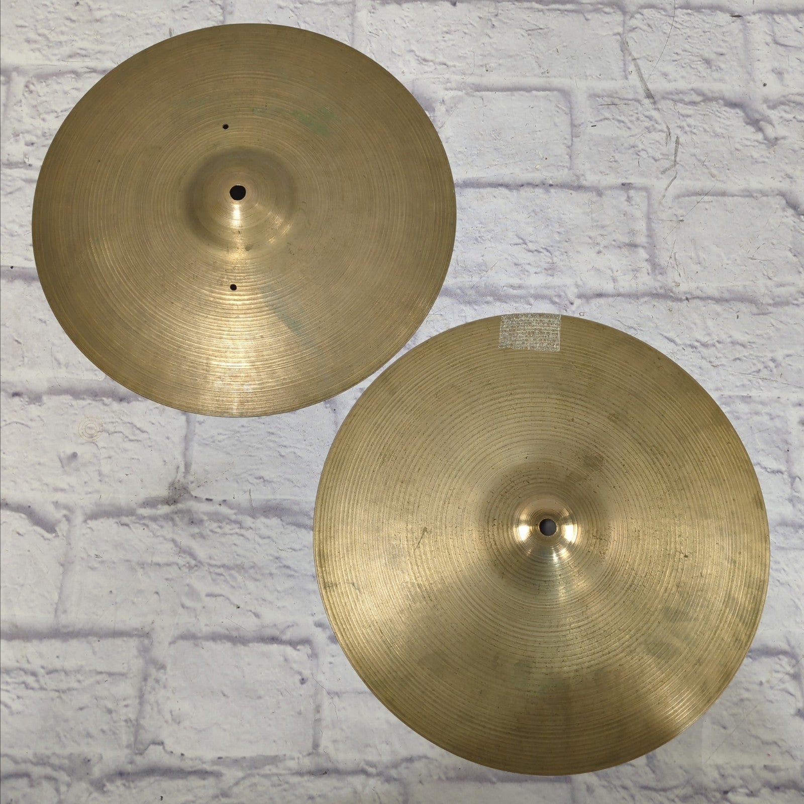 Zildjian Ghost Hollow Logo 14" Hi Hats Cymbals Vintage 1970s 850g Top 950g Bottom