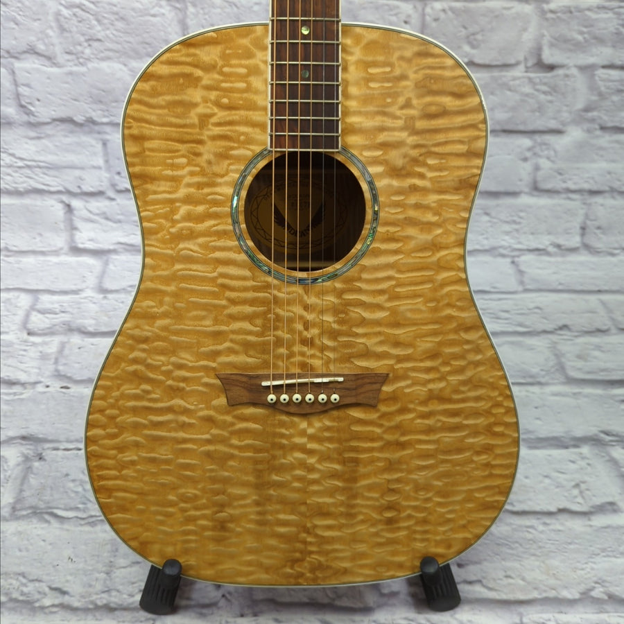 Dean AXS Dreadnought Quilt Acoustic Guitar - Gloss Natural