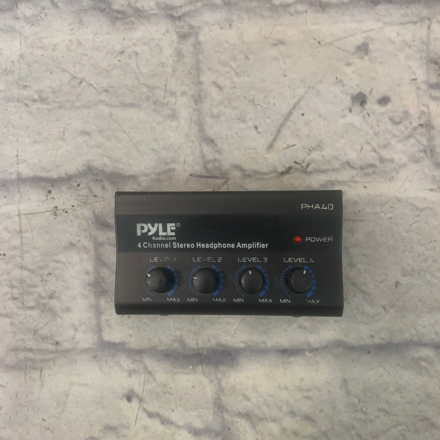 Pyle PHA40 4-Channel Stereo Headphone Amplifier - 1/4" Connectors
