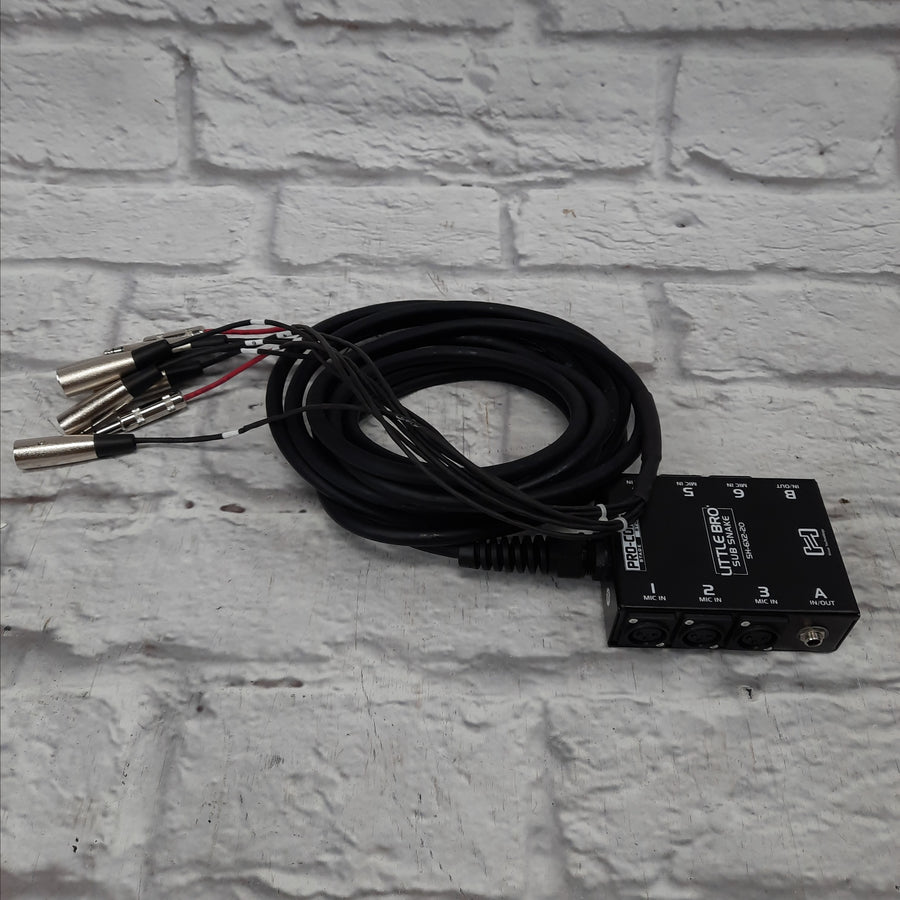 Hosa SH-6X2-20 Little Bro' Sub Snake - 6 XLR Sends, 2 1/4" TRS Returns - 20 Feet