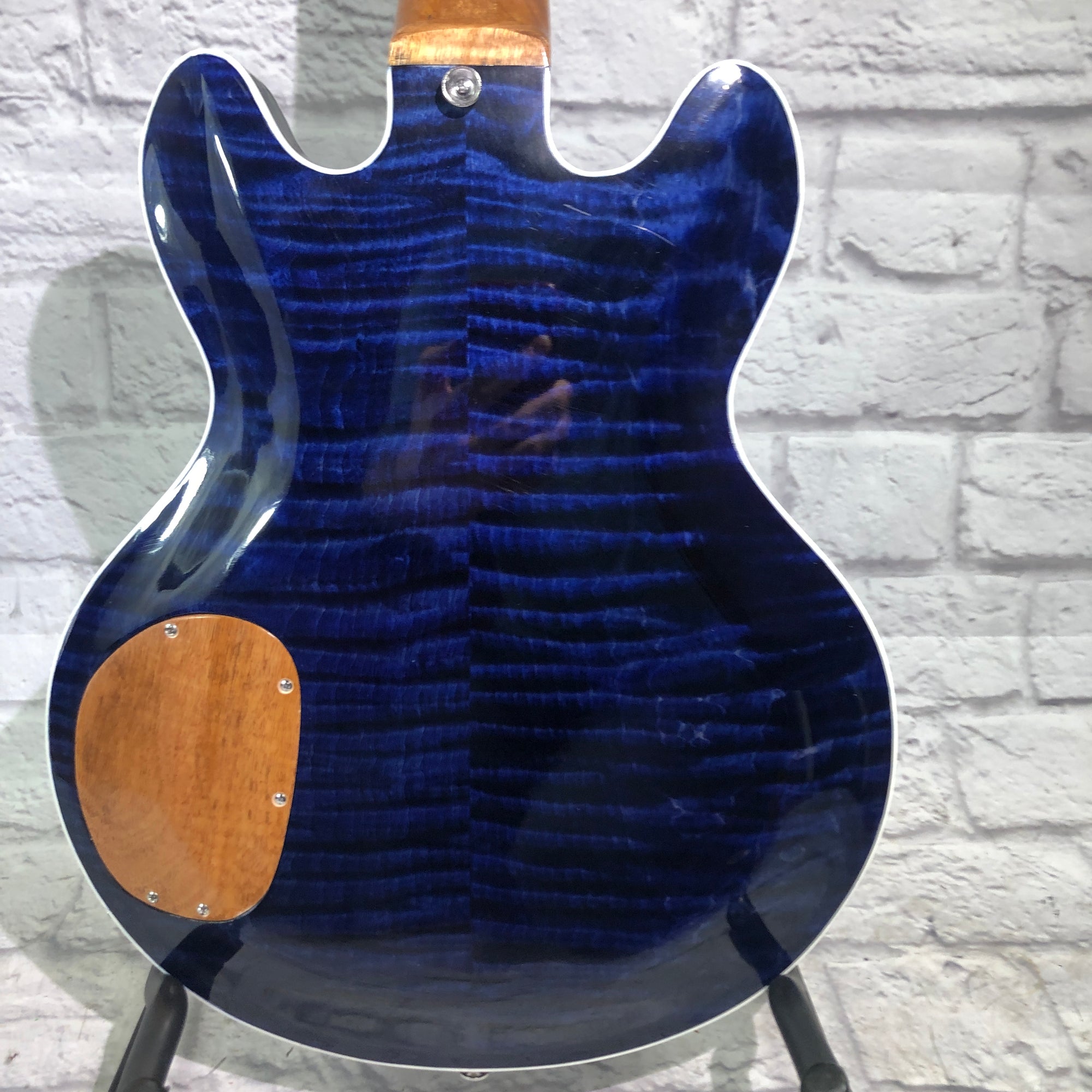 Gatto 339 Style Semi-Hollowbody Transparent Blue Electric Guitar