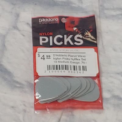 D'Addario Planet Waves Nylon Picks Nylflex Set of 10 Medium Gauge .75 mm