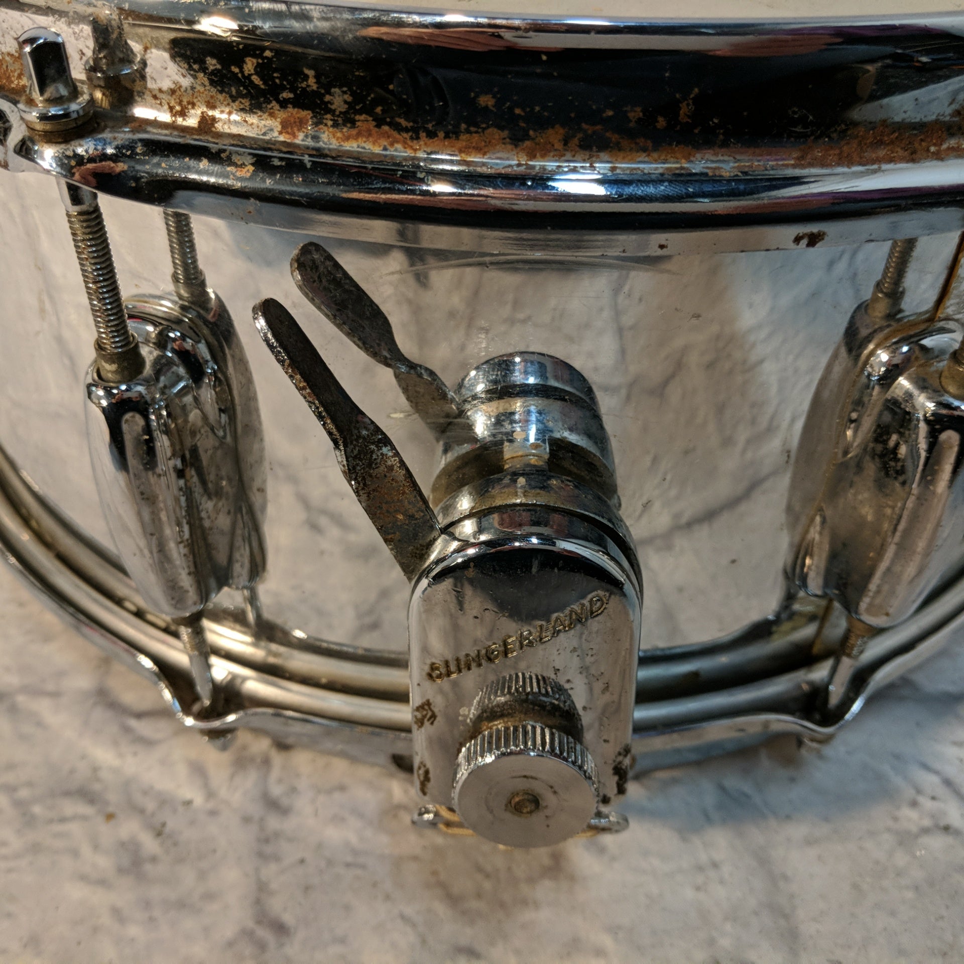 Late 70s Early 80s Slingerland Chrome Snare Drum
