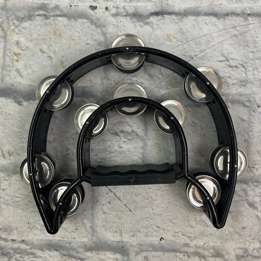 Rhythm Tech RT1010 Hand Held Tambourine Black Nickel Jingles
