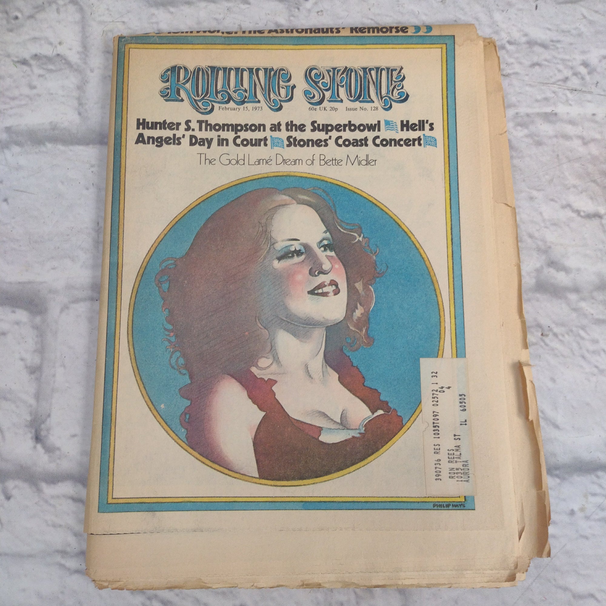 Vintage Rolling Stone Magazine - No 128 February 15 1973 - Bette Middler
