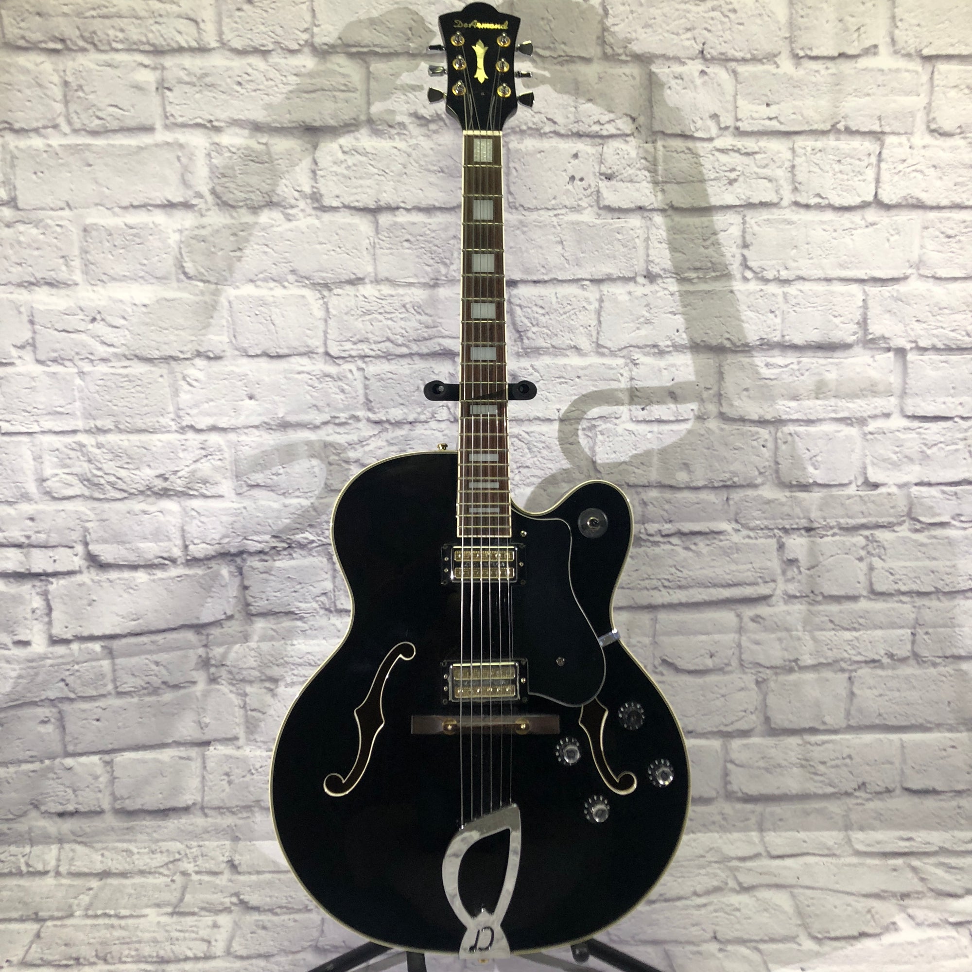 DeArmond X155 Hollow Body Electric Guitar - Black - Evolution Music