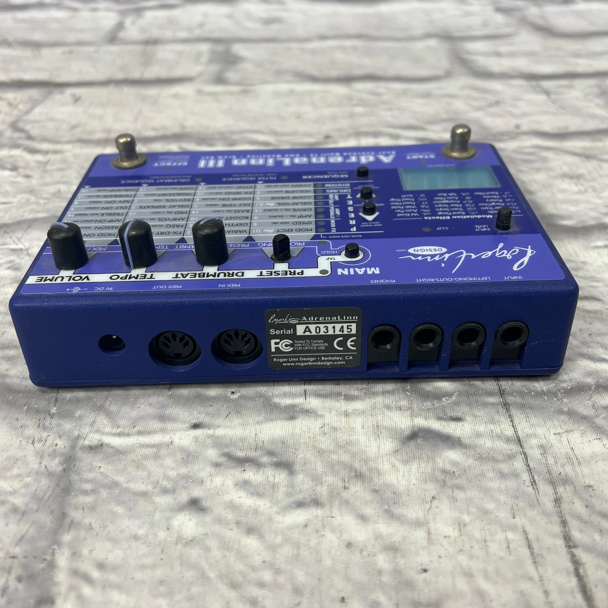 adrenalinn pedal Roger Linn Design Adrenalinn III Electric Drum Machine Pedal