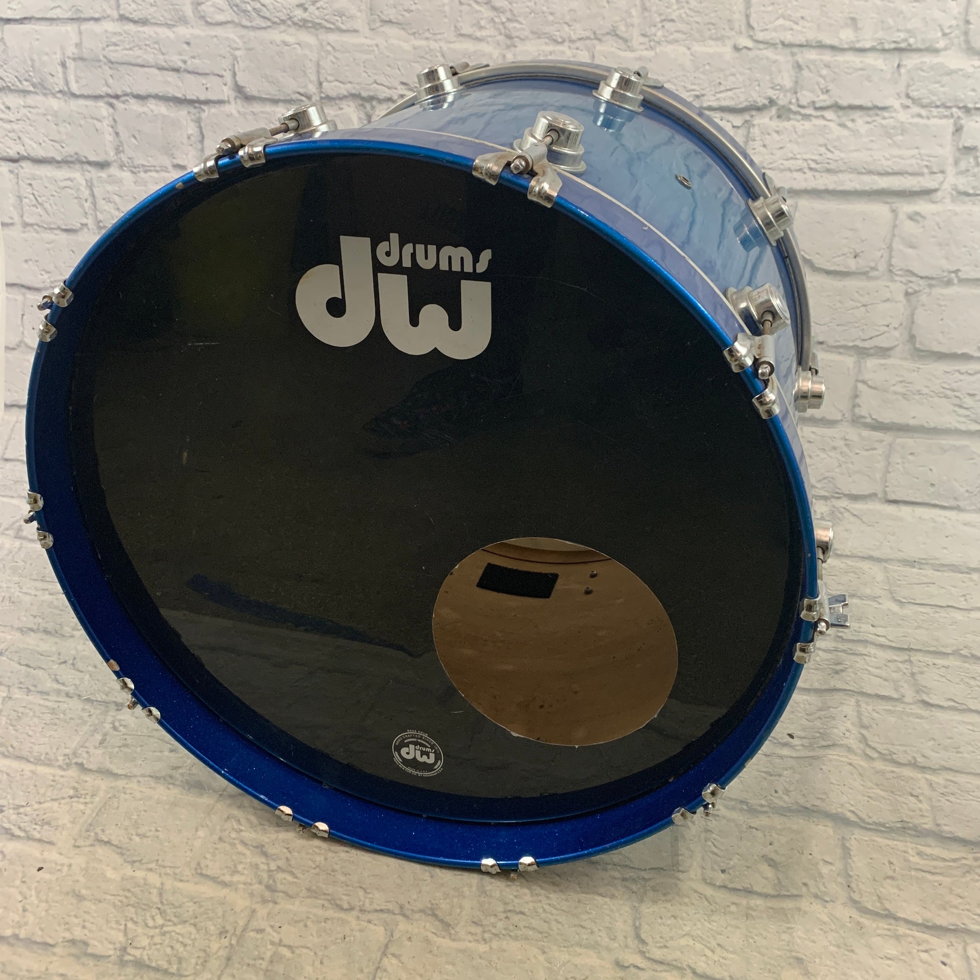 DW Drum Workshop Blue Sparkle 18x22 Maple Shell Bass Drum