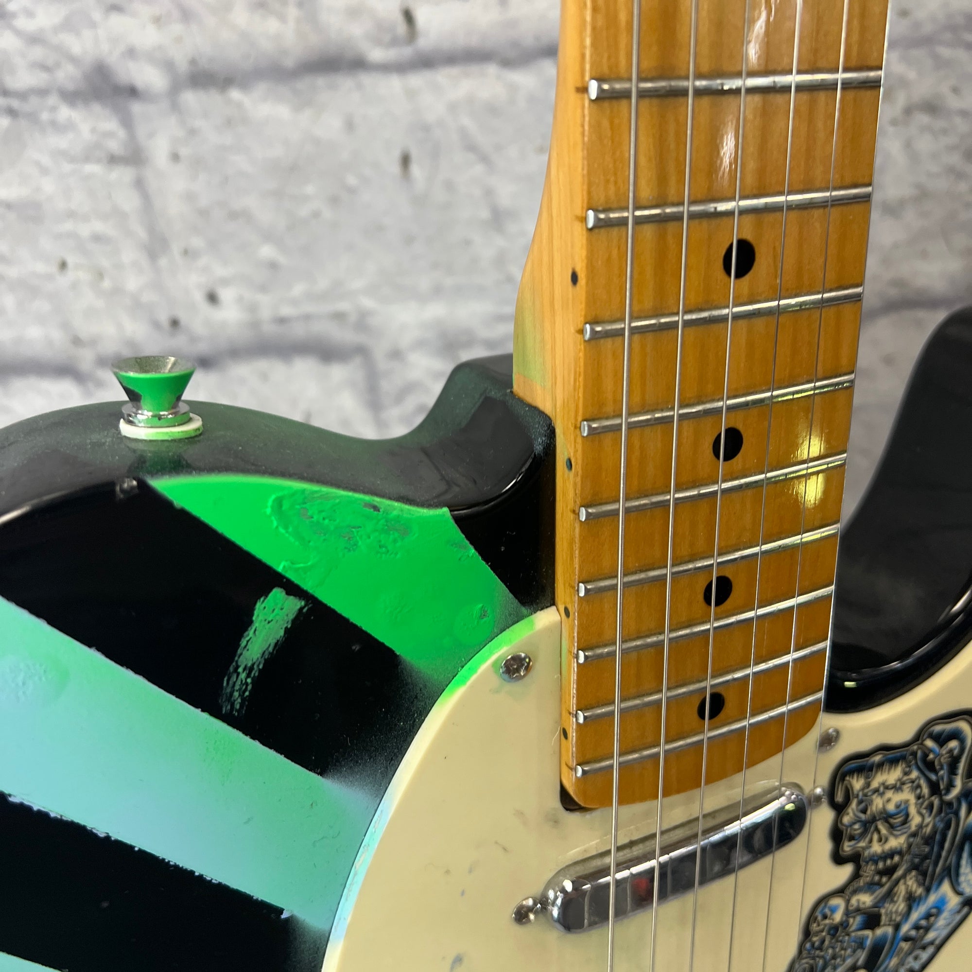 Unknown Tele Partscaster Blue Green Black Stripes